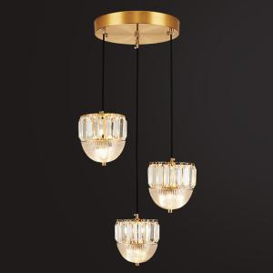 Copper Transparent Crystal Pendant Light Modern G4 Light Source