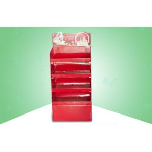 Retail 100% Recyclable Cardboard Merchandising Displays Units With Four Shelves
