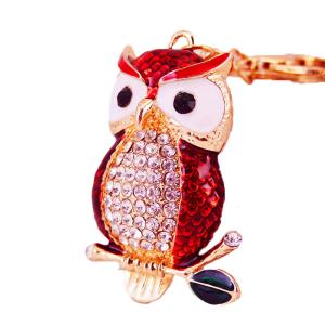 Owl Personalized Bling Wristlet Keychain 50mm Irregular Shaped
