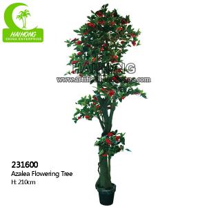 Cheap Anti UV Plastic 7ft Artificial Palm Tree , Artificial Azalea Tree For Space Decor for sale