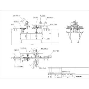 Automatic top surface and double sides labeling machine with CE certification