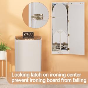 Folding Wall Mounted Ironing Cabinet White MDF Wood EU Standard