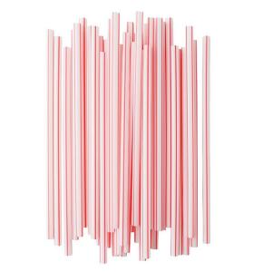 China Wholesale Red And White Striped Disposable PLA Straws For Hot And Cold Drink on sale