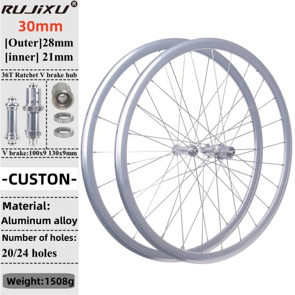 Quality High-quality 700C Road Bicycle Wheelset Aluminum Alloy with 30mm V/C Brake Custom Logo Support Bike Wheelset wholesale