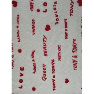 Letter Flocked Mesh Fabric