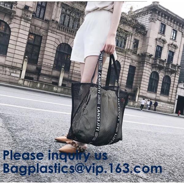 Mesh Beach Tote Large Bag Upgrade for Women with Multiple Pockets for Family