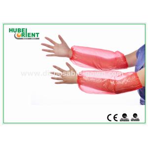 Red Free Size Disposable Use PE Plastic Arm Sleeves For Anti-Oil And Waterproof