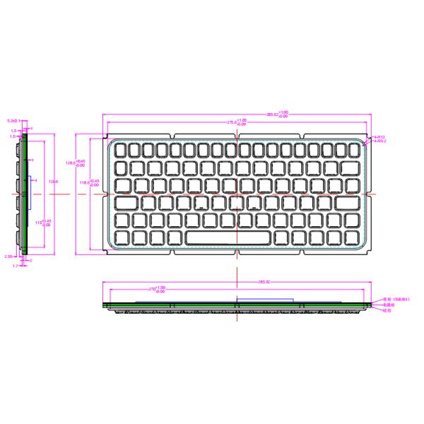 No Backlight 83 Keys Silicone Industrial Keyboard IP67 Metal Housing