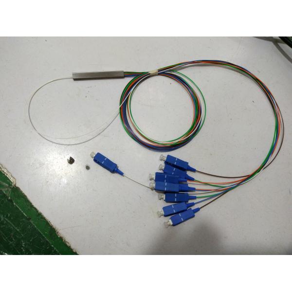 Quality 1x64 Steel Tube Plc Optical Splitter IN/OUT 0.9mm G657A1 1m Pigtail With SC UPC/APC Connector wholesale