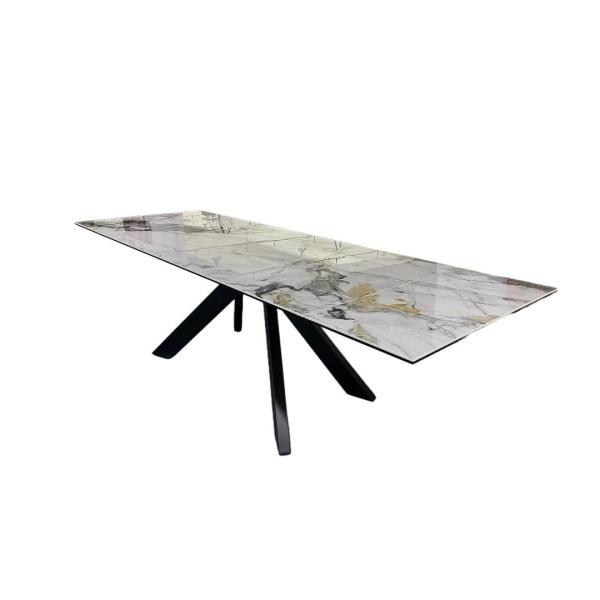 Quality 1800(+450+450)*1000mm Modern Ceramic Top Dining Table With Extensible System With Metal Base DT-31047A wholesale