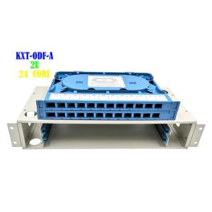 FTTB Rack Fiber Patch Panel , Terminal 2U 24 Way Cat6 Patch Panel Splice Tray