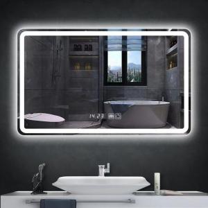 Square Wall Mounted LED Bathroom Mirror with Lights 3000-6000K Dimming Anti-Fog