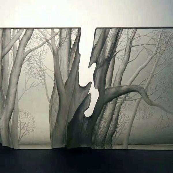 Quality ISO9001 Inner Carved Artwork Etched Ornamental Crystals wholesale