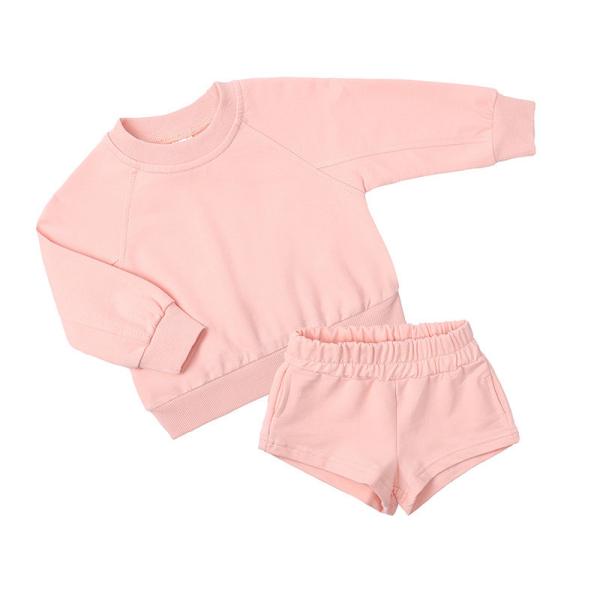 Quality Children'S Outfit Sets Kids Round Neck Tops Shorts Casual Tracksuit Sets wholesale