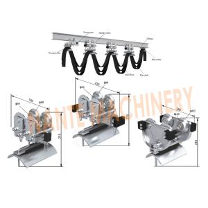 Mechanical  Cable Festoon System With Galvanized Steel / ABS Material