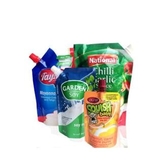 Custom printed spout pouch plastic drinking water bag with logo printing