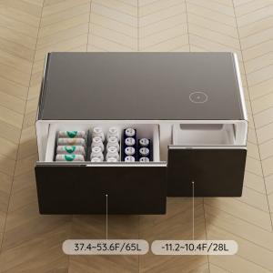 Wireless Charging Modern Coffee Table with Mini Fridge Living Furniture