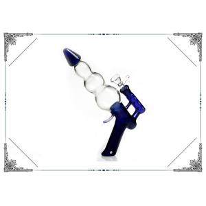 China Blue Gun Glass Water Bubbler 9 Inches Glass Water Pipes For Smoking Hookah on sale