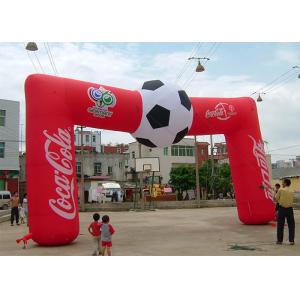 Cheap Football Red Custom Coca Cola Inflatable Entrance Arch , Inflatable Finish Arch With Full Printing for sale