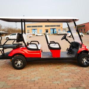 Red 4+2 golf cart can carriage 6 passenger with 10 inch tyre and 4 kw motor low
