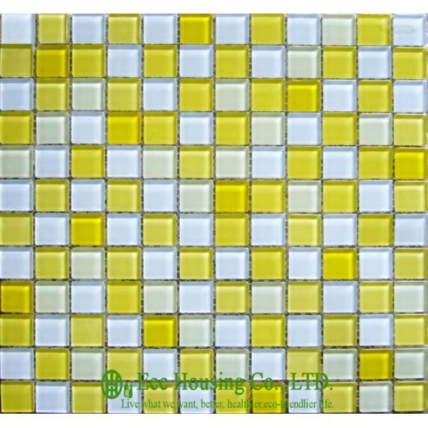Mixed Color Glass Crystal Mosaic Tile for indoor &outdoor walls,Glass mosaic