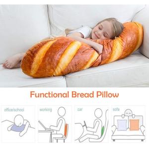 40 in 3D Simulation Bread Shape Pillow Soft Lumbar Baguette Back Cushion Funny