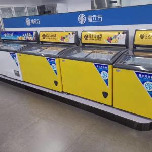 Double sliding glass Door Ice Cream Display Chest Deep Fridge Freezer