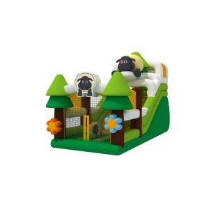 EN14960 Commercial Inflatable Water Slides Sheep Themed PVC 5x9.8x6m Bounce House Outdoor