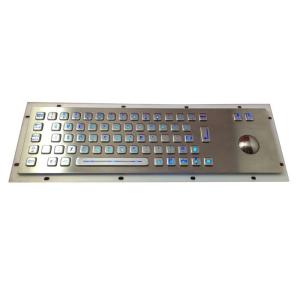 Blue Backlit Gaming Keyboard , 64 Keys Rugged Metal Track Ball Wireless Light Up