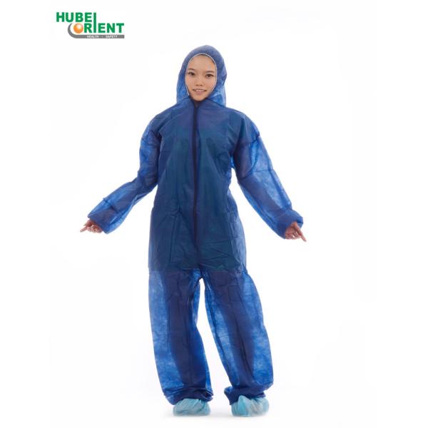Quality Disposable 35G/M2 Polypropylene Non Woven Coverall Suit With Hood wholesale