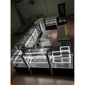 MDF Mobile Phone Display Showcase Cabinet ODM Free Design