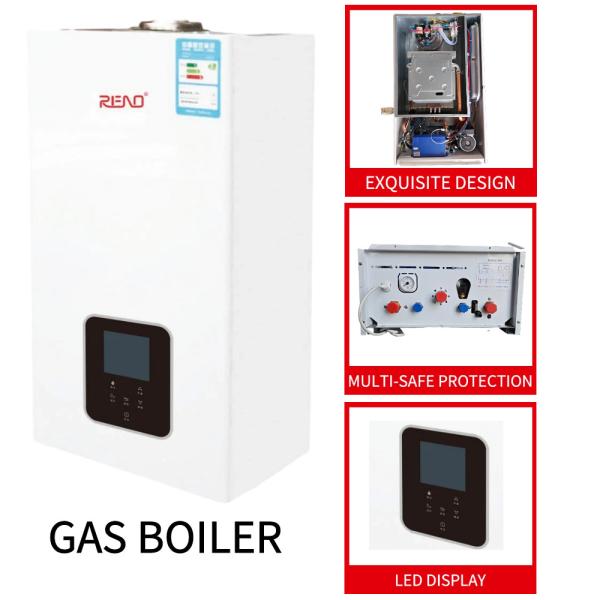 Wall Hanging Hot Water Gas Boiler White Shell Top Component Heat And Bath Dual