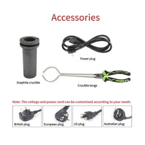 Digital Induction Gold Melting Furnace 1600W With Mesh Refining Casting