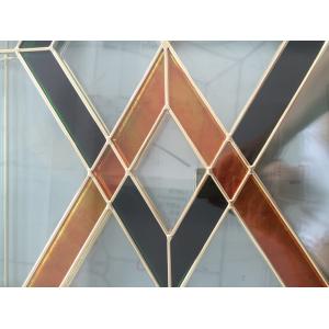 62''X31'' Frosting Designs On Decorative Leaded Glass Brass Caming 25.4mm IGCC