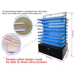 Double Sides LED Light Metal Rack Pegboard Display Stand