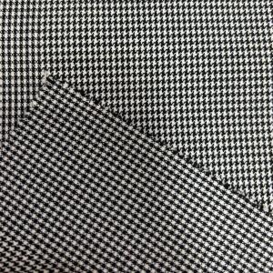 Polyester Rayon Spandex Bird Check Yarn-Dyed Fabric for Garment