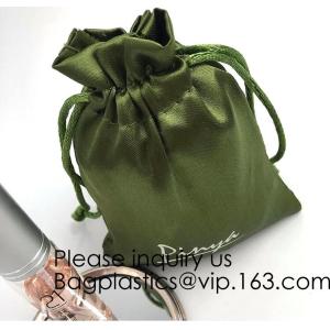 Soft Toy Storage Satin Bag With Drawstring,Promotional Red Wine Color Satin