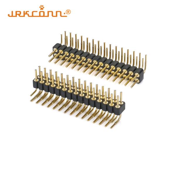 Quality Right Angle Gold Plating  2.54mm Pitch Pin Header Connector Round Hole Pcb Pin Header wholesale