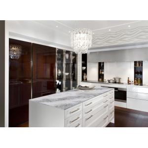 Acid Resistant Calacatta Classic Quartz Polished Surfaces Finished 6.5 Mohz