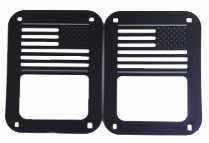 China Pair Rear Lamp Guard Tail Light Covers Trim Protector For Jeep Wrangler,American Flag Style ,Black,Stainless steel on sale