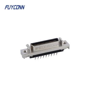 Mini D Ribbon MDR PCB Straight Female SCSI Connector 36pin With Zinc Alloy Shell