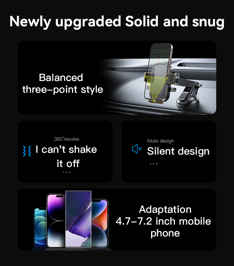 Yesido 360° Adjustable Non-slip Phone Holder with Suction Cup Bracket for 4.7-7