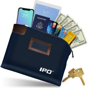 Waterproof Cash Bag with Lock and 2 Keys, 11 x 8.6 Inches, Canvas Documents Bag,