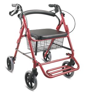 China OEM ODM Handicap Frame Mobility Walking Aids Premium Red With Wheel Brake 965LH on sale