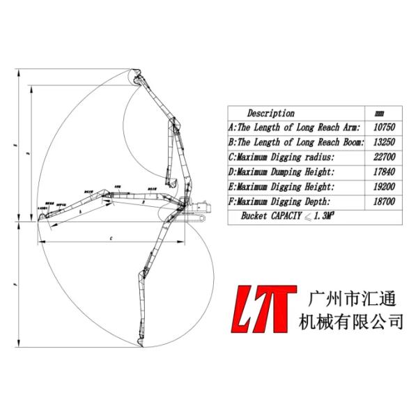 Excavator Extension Long Reach Boom Arm 18m 20m 35m For High Reach Demolition Attachment