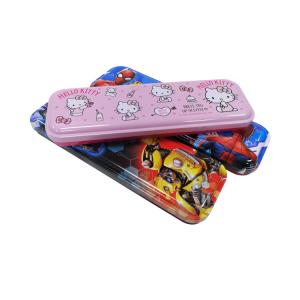 Vintage Rectangular Metal Tin Pencil Box Offset CMYK Printing For Gift Packaging