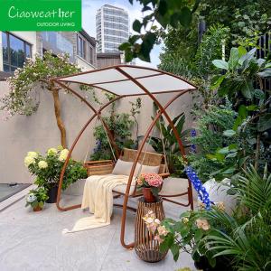 Customized Color Garden Metal Swing Chair With Canopy In Aluminium Frame And