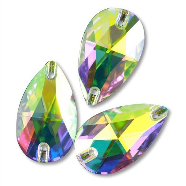 Quality Raindrop Shape Hand-stitched Double-hole Sew On Stones. wholesale