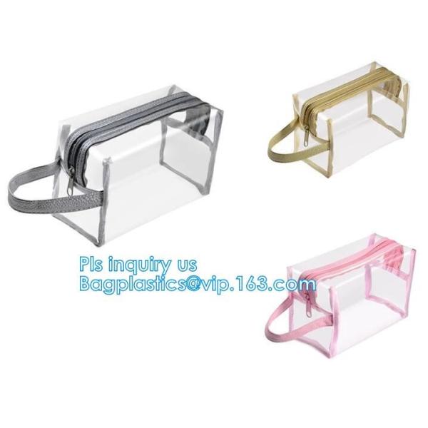 cosmetic bag and transparent mesh makeup bag for costmetic bag, handle pvc toiletry bag cosmetic bag, Makeup Pouch, bag