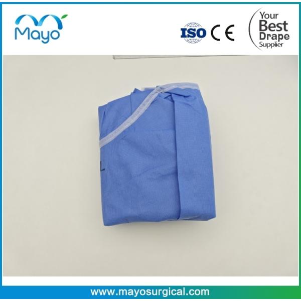 EN 13795 Compliant Sterile Surgical Gown with Ultrasonic Seam and Knitted Cuffs